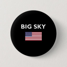 Big Sky Verenigde Staten Amerikaanse vlag Donkere  Ronde Button 5,7 Cm