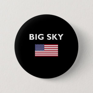 Big Sky Verenigde Staten Amerikaanse vlag Donkere Ronde Button 5,7 Cm