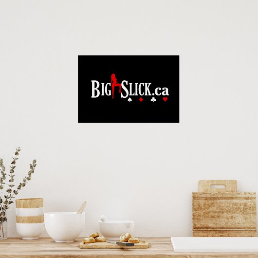 Big Slick Poker Logo - zwart Poster (Keuken)