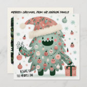 Big Smile OK Tree-Enorme Tijd Feestdagenkaart (Voorkant / Achterkant)