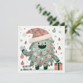 Big Smile OK Tree-Enorme Tijd Feestdagenkaart (Staand voorkant)