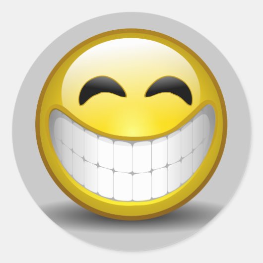 Big Smile Ronde Sticker (Voorkant)