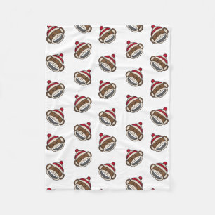 Big Smile Sock Monkey Emoji Fleece Deken