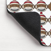 Big Smile Sock Monkey Emoji Monogrammed Muismat (Hoek)