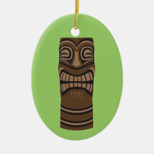 Big Smile Tiki God Keramisch Ornament (Voorkant)