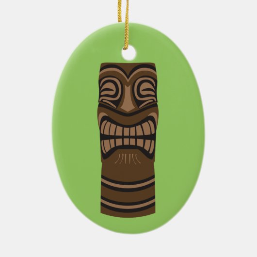 Big Smile Tiki God Keramisch Ornament (Achterkant)
