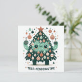 Big Smile Tree - geweldige tijd Feestdagenkaart (Staand voorkant)