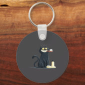 Big Smiling Cat With Toothbrush For Teeth Brushing Sleutelhanger (Voorkant)