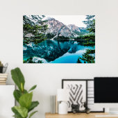 Big Snow Mountains Snowing Mountain Foto Poster (Thuiskantoor)