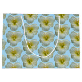 'Big Snowbird' Witte Daglelies op Pastel Blue Groot Cadeauzakje (Achterkant)