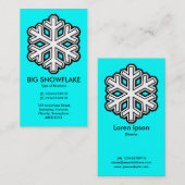 Big Snowflake - Cyaan (00 FFFF) Visitekaartje (Voorkant / Achterkant)