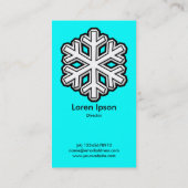 Big Snowflake - Cyaan (00 FFFF) Visitekaartje (Achterkant)