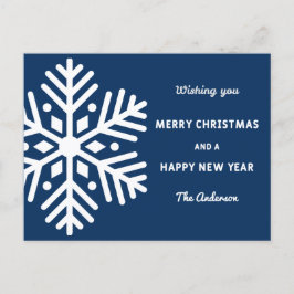 Big Snowflake Kerstmis en nieuwjaarsfeestdag Briefkaart