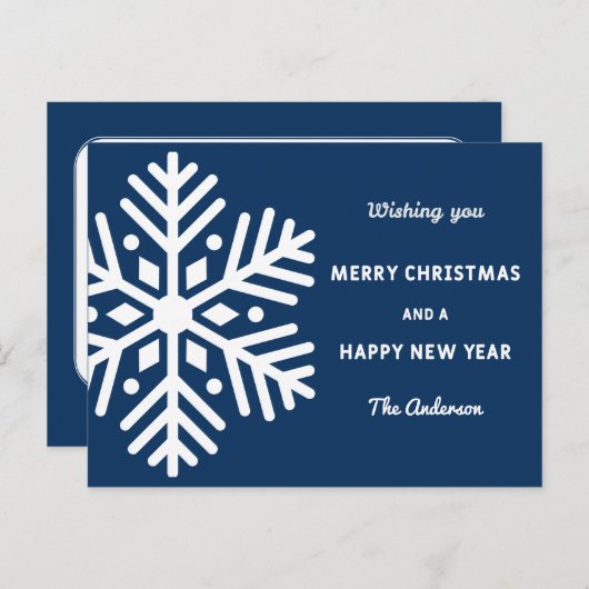 Big Snowflake Kerstmis en nieuwjaarsfeestdag Briefkaart (Voorkant / Achterkant)