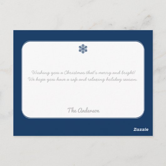 Big Snowflake Kerstmis en nieuwjaarsfeestdag Briefkaart (Achterkant)