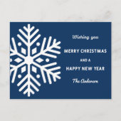 Big Snowflake Kerstmis en nieuwjaarsfeestdag Briefkaart (Voorkant)