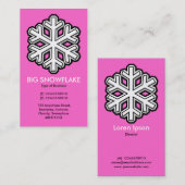 Big Snowflake - Roze (FF66CC) Visitekaartje (Voorkant / Achterkant)
