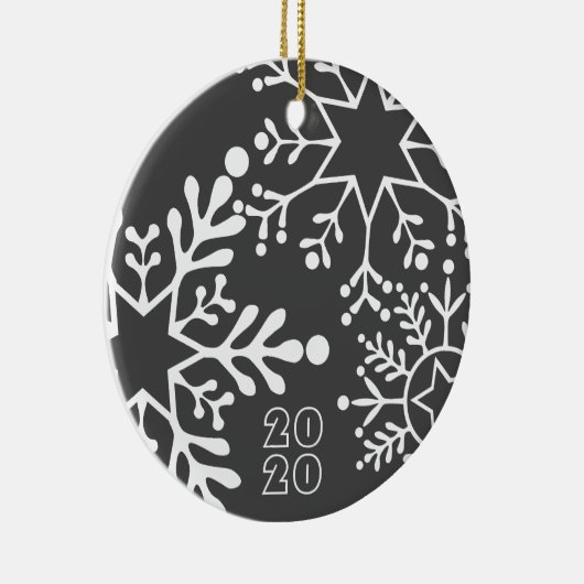 Big SNOWFLAKS-naam en kerstdag Keramisch Ornament (Rechts)