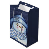 Big Snowman Gift Bag Medium Cadeauzakje (Voorkant Gekanteld)