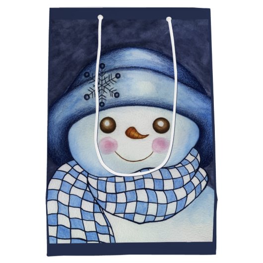 Big Snowman Gift Bag Medium Cadeauzakje (Achterkant)