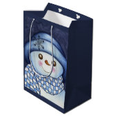 Big Snowman Gift Bag Medium Cadeauzakje (Achterkant Gekanteld)