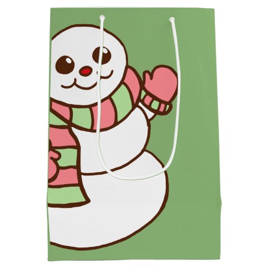 Big Snowman Gift Bag Medium Cadeauzakje (Achterkant)
