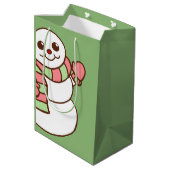 Big Snowman Gift Bag Medium Cadeauzakje (Achterkant Gekanteld)