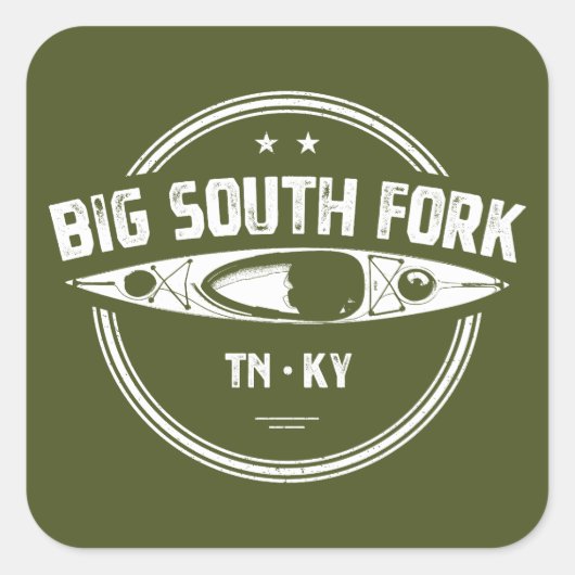 Big South Fork National River Kajak Vierkante Sticker (Voorkant)