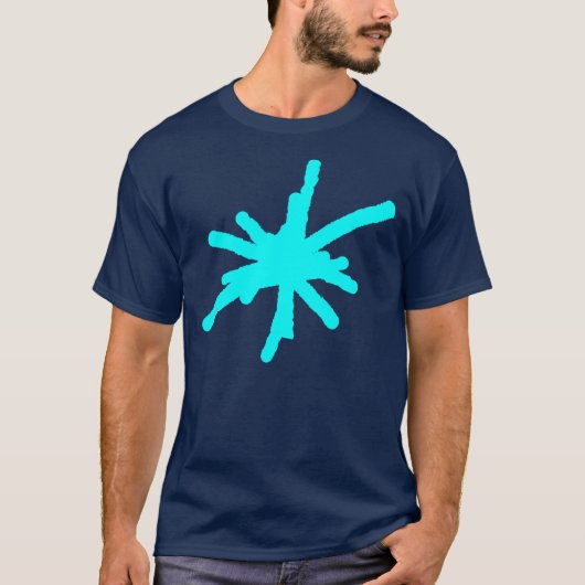 Big Spark - Cyaan op donker T-shirt (Voorkant)