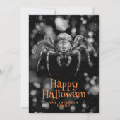 Big Spider Cobweb Happy Halloween Kaart (Voorkant)