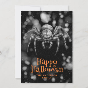 Big Spider Cobweb Happy Halloween Kaart