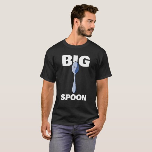Big Spoon Little Spoon Matching Wedding Anniversar T-shirt (Voorkant volledig)