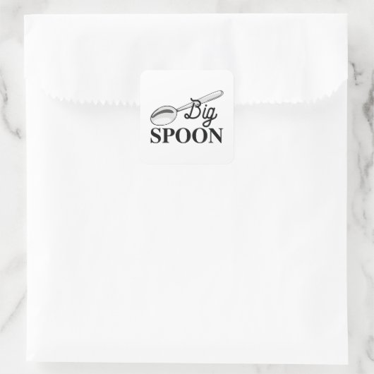 Big Spoon Vierkante Sticker (Tas)