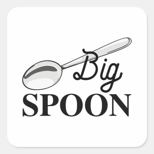 Big Spoon Vierkante Sticker (Voorkant)