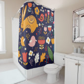 Big spring Pasen collectie van bloemen, bladeren,  Douchegordijn (In situ)