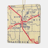 Big Spring TX Map Keramisch Ornament (Links)