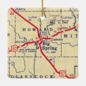 Big Spring TX Map Keramisch Ornament (Achterkant)