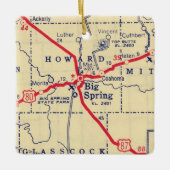 Big Spring TX Map Keramisch Ornament (Voorkant)
