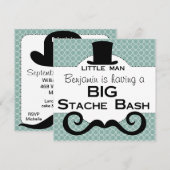BIG Stache Bash Birthday-uitnodigingen Kaart (Voorkant / Achterkant)