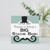 BIG Stache Bash Birthday-uitnodigingen Kaart (Staand voorkant)
