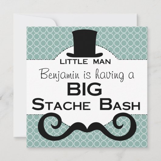 BIG Stache Bash Birthday-uitnodigingen Kaart (Voorkant)