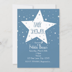 Big Star BABY SHOWER Celestial Sky Invitations Kaart