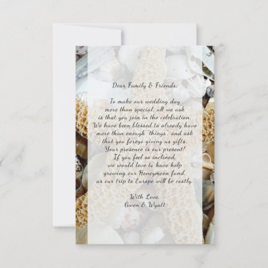 Big Starfish Beach Weddenschap Wishing Well Card Kaart (Voorkant)