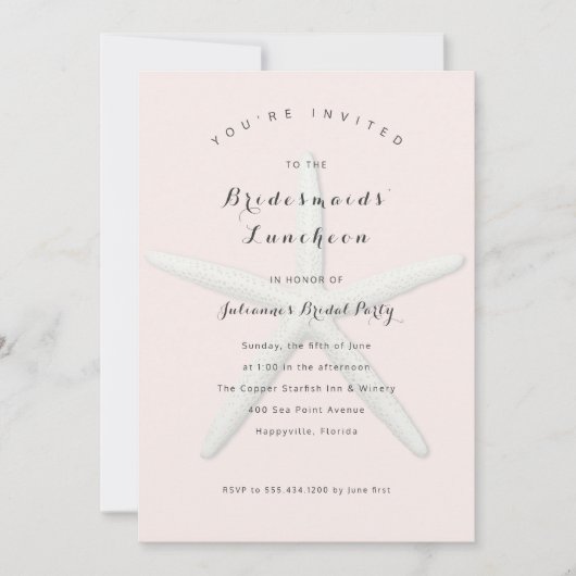 Big Starfish Bridesmaids Luncheon Uitnodiging (Voorkant)