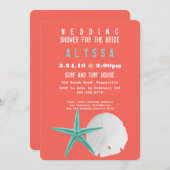 Big Starfish Oranje Vrijgezellenfeest met een zand Kaart (Voorkant / Achterkant)