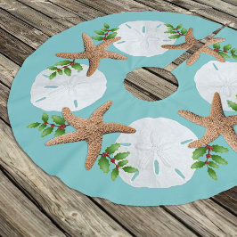 Big Starfish Sand Dollars Holly Leaves Kerstboom Rok