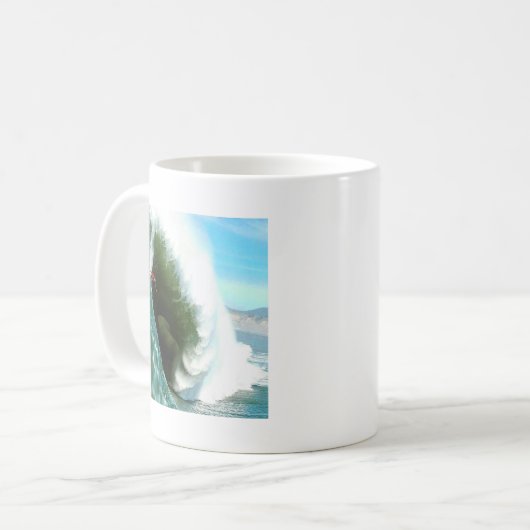 Big Steep Surfing Wave Koffiemok (Voorkant links)