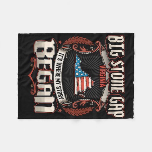 Big Stone Gap Virginia Vlag van de Verenigde State Fleece Deken (Voorkant (Horizontaal))