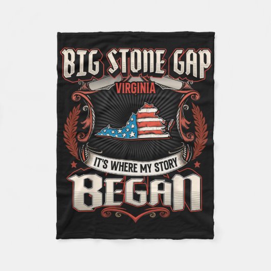 Big Stone Gap Virginia Vlag van de Verenigde State Fleece Deken (Voorkant)