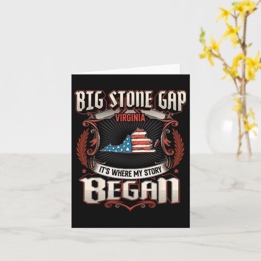 Big Stone Gap Virginia Vlag van de Verenigde State Kaart (Gele Bloem)